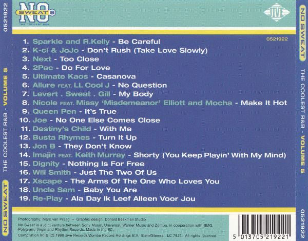 Various : No Sweat 5 (The Coolest R&B) (CD, Comp)