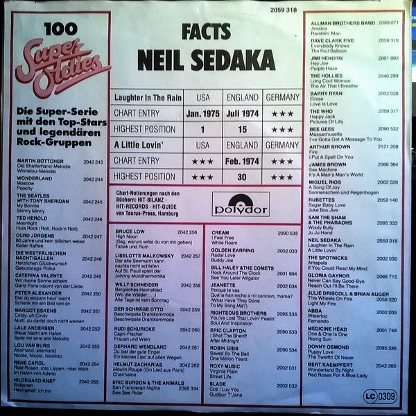 Neil Sedaka : Laughter In The Rain / A Little Lovin' (7", Single)
