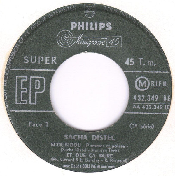 Sacha Distel Avec Claude Bolling Et Son Orchestre : Scoubidou (Pommes Et Poires) (7", EP)