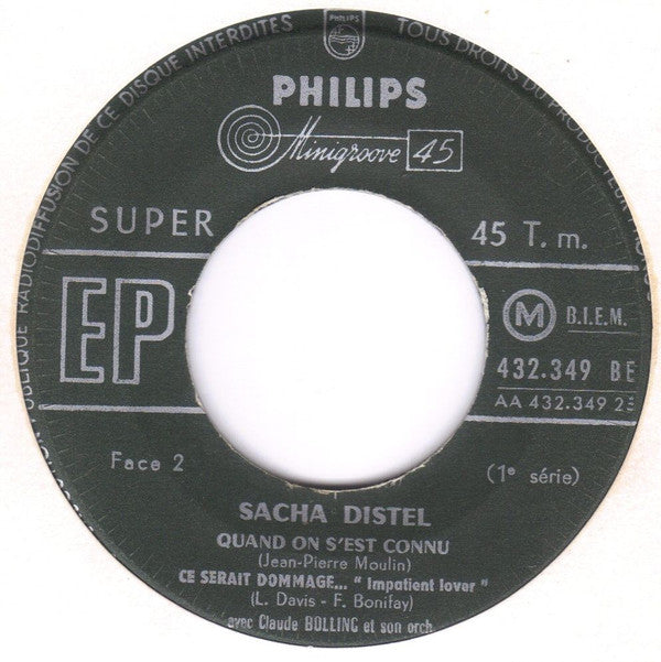 Sacha Distel Avec Claude Bolling Et Son Orchestre : Scoubidou (Pommes Et Poires) (7", EP)