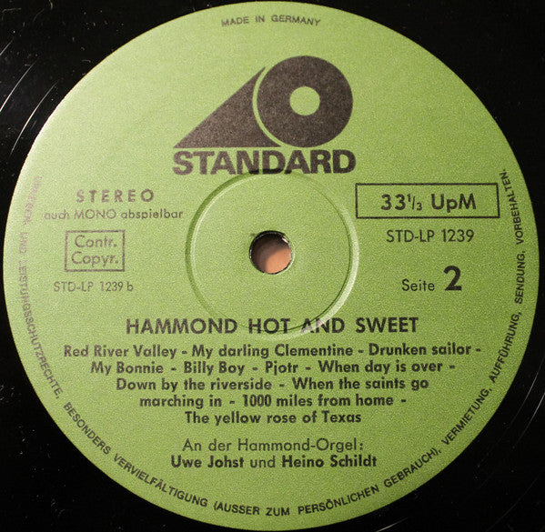 Uwe Johst Und Heino Schildt : Hammond Hot And Sweet (LP)