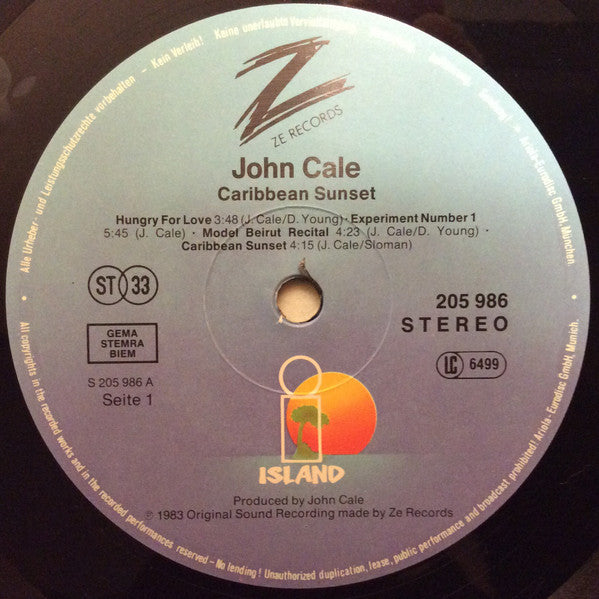 John Cale : Caribbean Sunset (LP, Album)