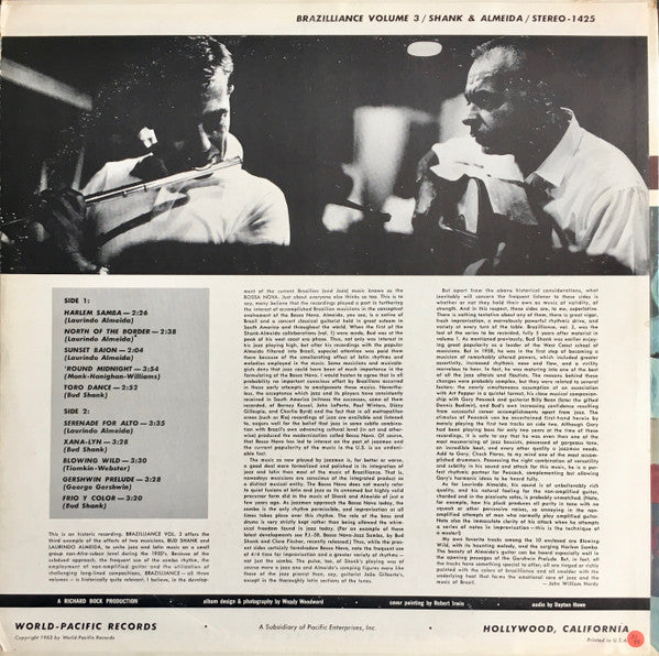 Bud Shank Featuring Laurindo Almeida : Brazilliance Vol. 3 (LP, Album)
