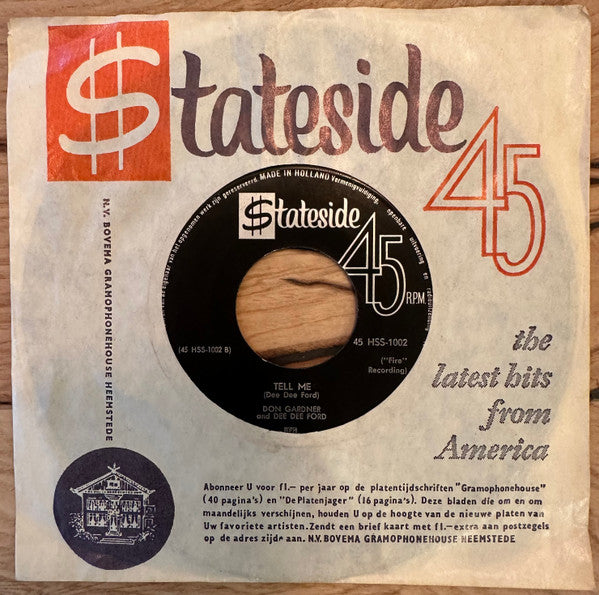 Don Gardner & Dee Dee Ford : Need Your Lovin' / Tell Me (7", Single)