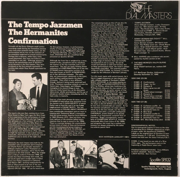 Tempo Jazz Men And The Hermanites : Confirmation • All Known Takes Collectively On Record For The First Time (LP, Comp, Mono)