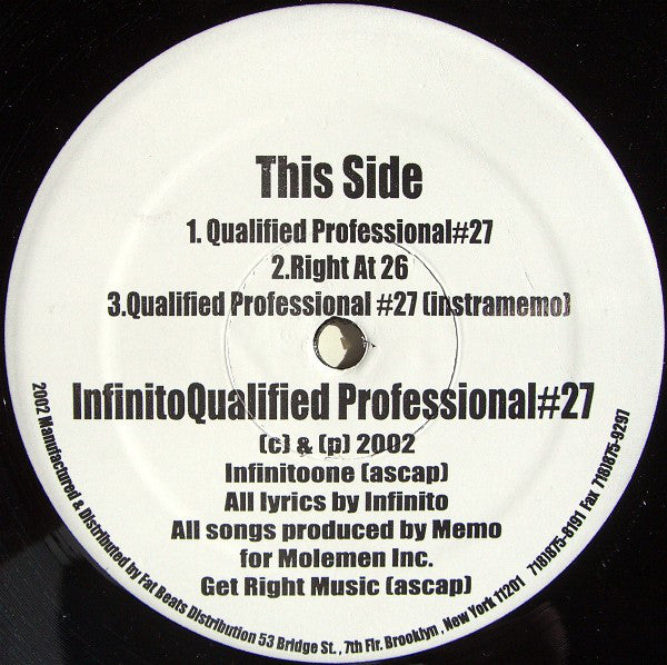 Infinito 2017 : Qualified Professional #27 (12")