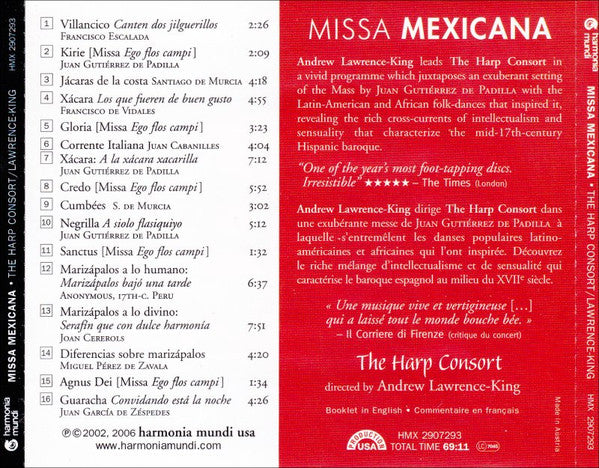 The Harp Consort Directed By Andrew Lawrence-King : Missa Mexicana (CD, Album, RE, + C)