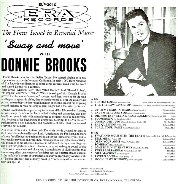 Donnie Brooks : Sway And Move With (LP, Album)