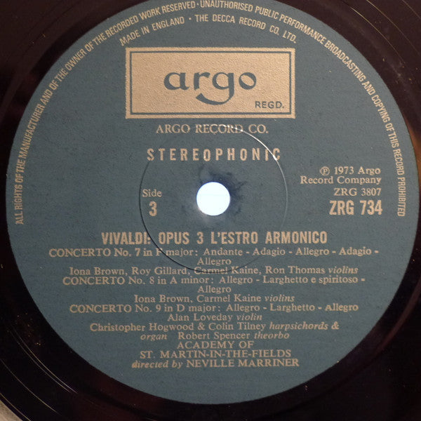 Antonio Vivaldi, The Academy Of St. Martin-in-the-Fields , Director Sir Neville Marriner : L'Estro Armonico (2xLP + Box)