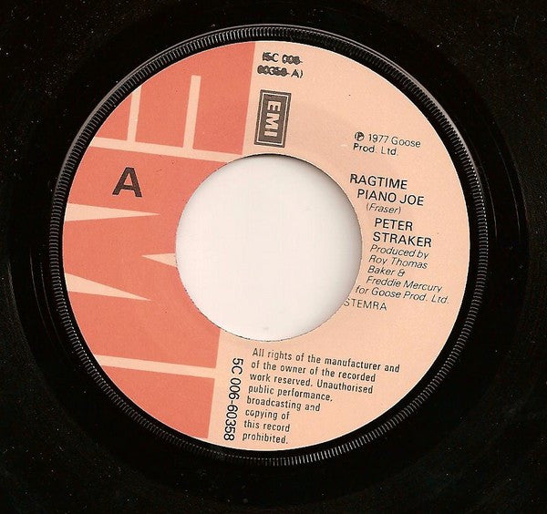 Peter Straker : Ragtime Piano Joe (7", Single)