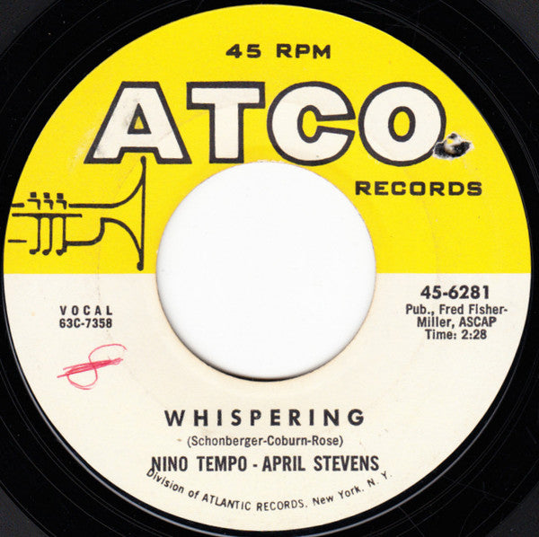 Nino Tempo - April Stevens* : Whispering / Tweedlee Dee (7", Single)
