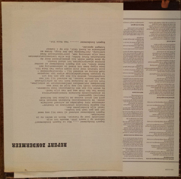 Rupert Zondermeer : Van Huis Uit (LP, Album)