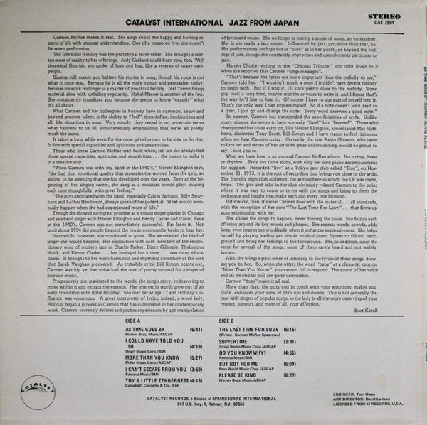 Carmen McRae : As Time Goes By / Carmen McRae Alone Live At The Dug (LP, Album)