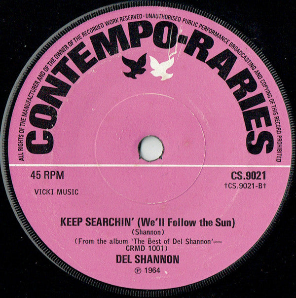 Del Shannon : Runaway / Keep Searchin' (We'll Follow The Sun) (7", Sol)