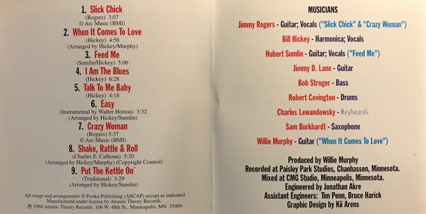 Jimmy Rogers, Big Bill Hickey, Hubert Sumlin : Bill's Blues (CD, Album)