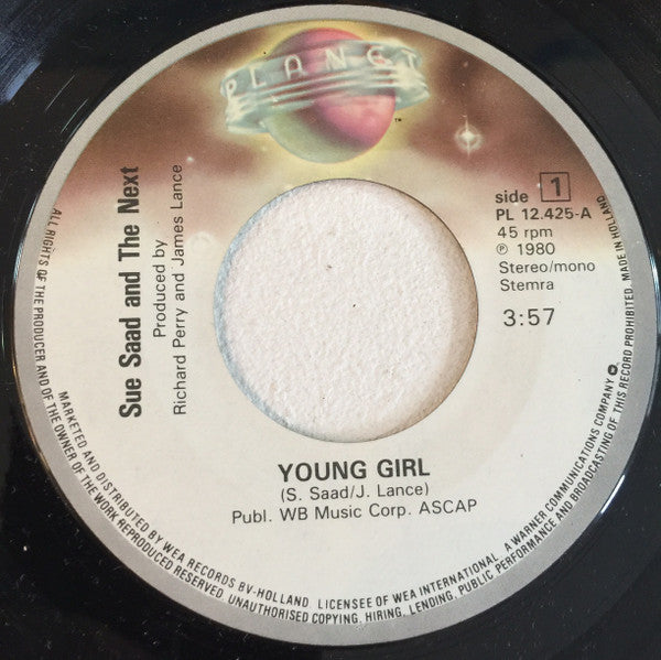 Sue Saad And The Next : Young Girl (7", Single)