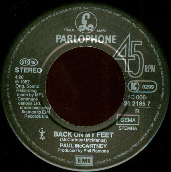 Paul McCartney : Once Upon A Long Ago (7", Single)