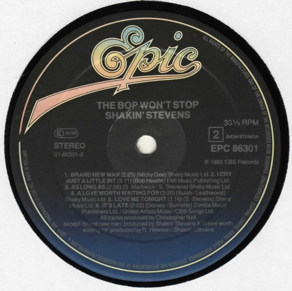 Shakin' Stevens : The Bop Won't Stop (LP, Album)