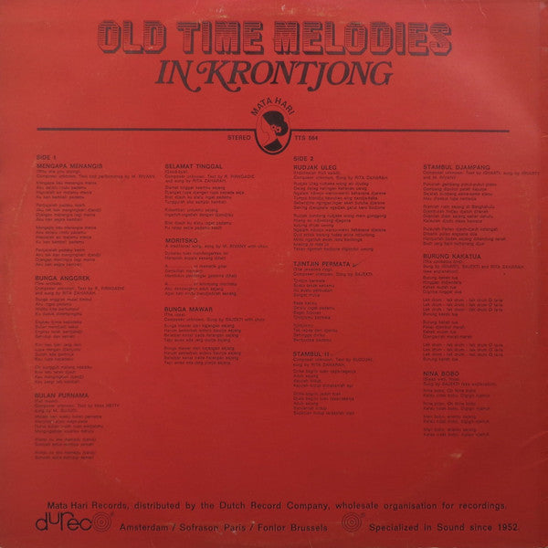 Various : Old Time Melodies In Krontjong (LP)
