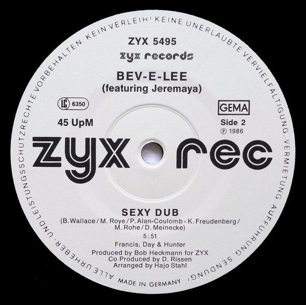 Bev-E-Lee featuring Jeremaya : Sexy Thing (12", Single)
