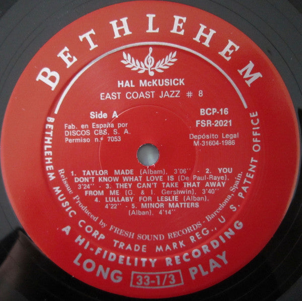 Hal McKusick Quartet : East Coast Jazz Series No. 8 (LP, Album, RE)