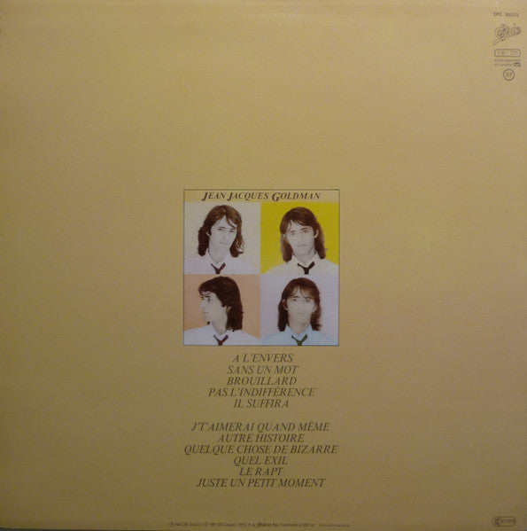 Jean-Jacques Goldman : Jean Jacques Goldman (LP, Album, RE)