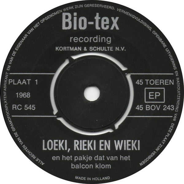 No Artist : Loeki, Rieki En Wieki - Plaat 1 (7", EP)