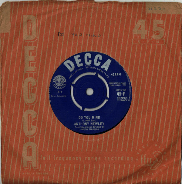 Anthony Newley : Do You Mind (7", Single)
