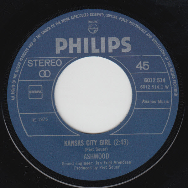 Ashwood : Kansas City Girl / Hilly Makes You High (7")