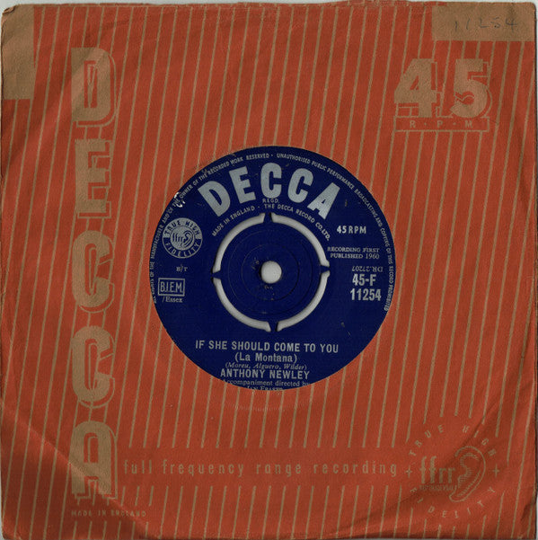 Anthony Newley : If She Should Come To You (La Montana) (7", Single)