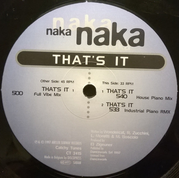 Naka : That's It (12")