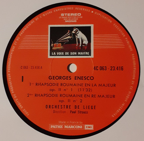 George Enescu / Zoltán Kodály / Orchestre De Liège, Paul Strauss : Paul Strauss Conducting Works By Georges Enesco & Zoltán Kodály (LP)