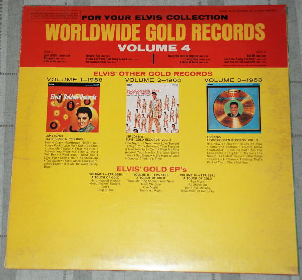 Elvis Presley : Elvis' Gold Records - Volume 4 (LP, Comp, Promo)