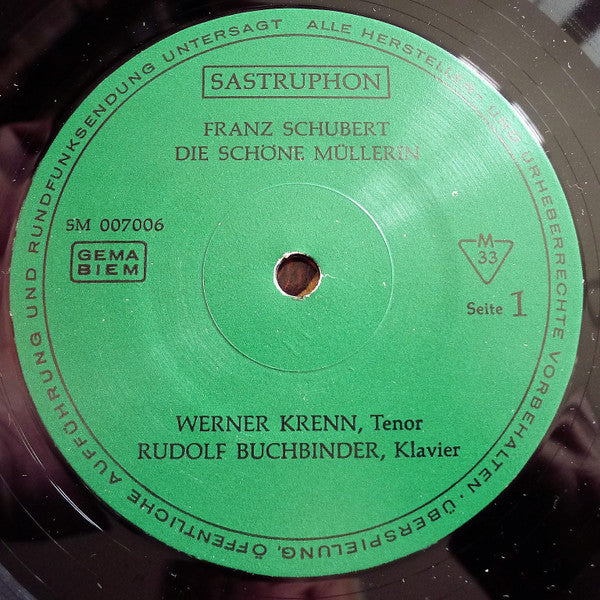 Franz Schubert / Werner Krenn, Rudolf Buchbinder : Die Schöne Müllerin (LP)