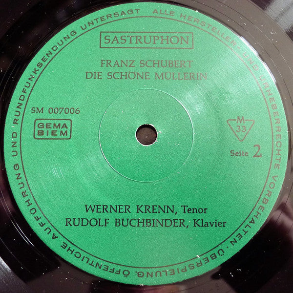 Franz Schubert / Werner Krenn, Rudolf Buchbinder : Die Schöne Müllerin (LP)