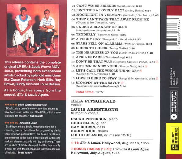 Ella Fitzgerald & Louis Armstrong : Ella & Louis (CD, Album, RE, RM)