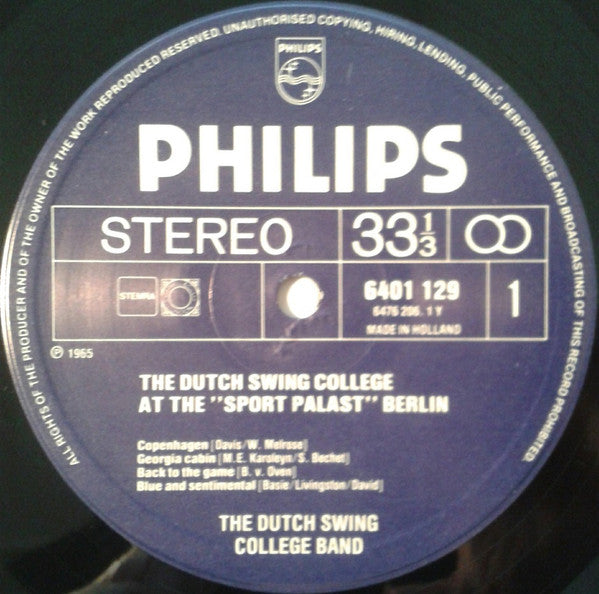 The Dutch Swing College Band : Dutch Swing College At The "Sport Palast", Berlin  (LP, Album)