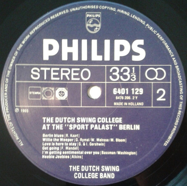 The Dutch Swing College Band : Dutch Swing College At The "Sport Palast", Berlin  (LP, Album)