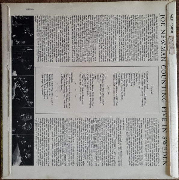 Joe Newman And Count Basie's All Stars : Counting Five In Sweden (LP, Album, Mono)