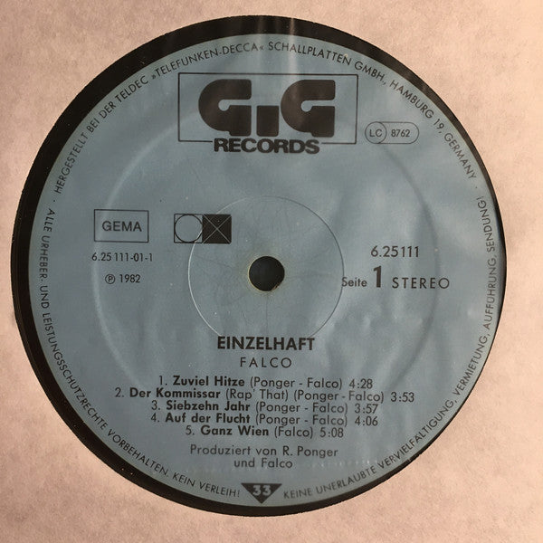 Falco : Einzelhaft (LP, Album)