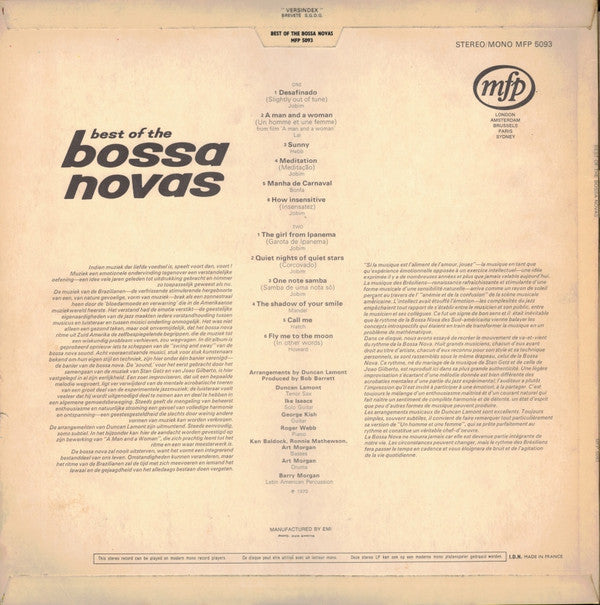 Duncan Lamont : Best Of The Bossa Novas (LP, Album)
