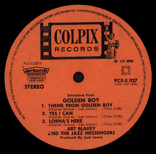 Art Blakey & The Jazz Messengers : Selections From "Golden Boy" (LP, Album)