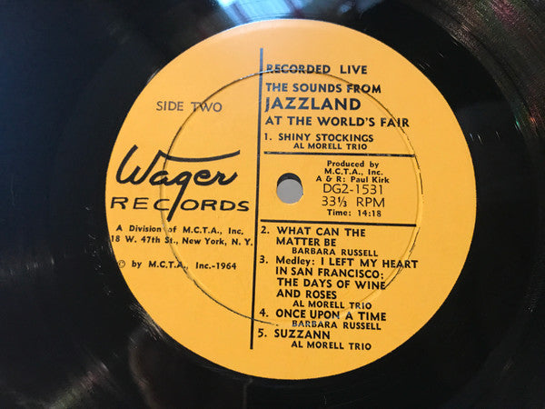 Al Morell Trio, Barbara Russell, Al Beldini Trio : The Sounds From Jazzland At The New York World's Fair (LP, Comp, Mono)