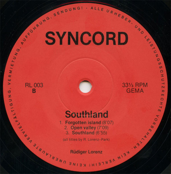Rüdiger Lorenz : Southland (LP)