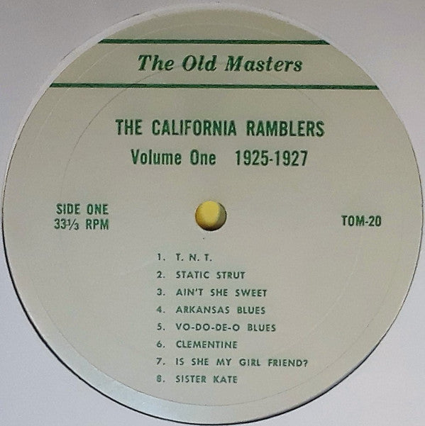 California Ramblers : 1925-1927 Volume One (LP, Comp, Ltd, Gre)
