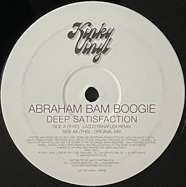 Abraham Bam Boogie : Deep Satisfaction (12")