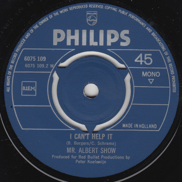 Mr. Albert Show : King Horse / I Can't Help It (7", Single, Mono)