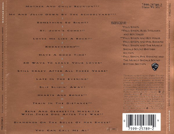 Paul Simon : Negotiations And Love Songs (1971-1986) (CD, Comp)