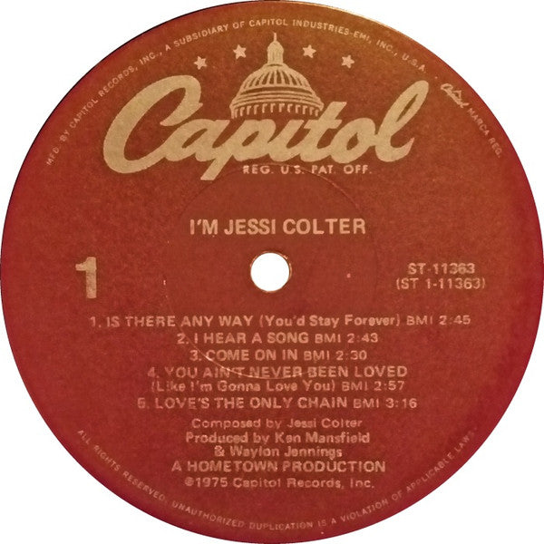 Jessi Colter : I'm Jessi Colter (LP, Album, RE, Win)
