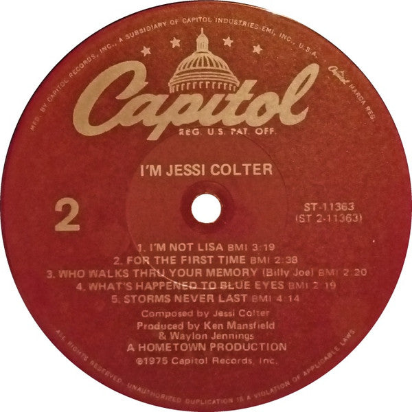 Jessi Colter : I'm Jessi Colter (LP, Album, RE, Win)